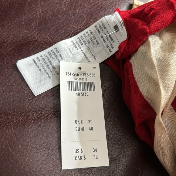 Abercrombies & Fitch Patriotic Cotton Scarf - ❤️🤍💙 Red, White & Blue 🇺🇸 BNWT - Picture 4 of 4